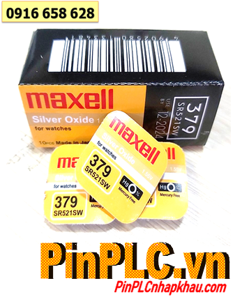 Pin SR521SW _Pin 379; Pin đồng hồ Maxell SR521SW-379 Silver Oxide 1.55v _Made in Japan _Vỉ 1viên